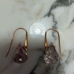 Swarovski Rose Gold and Lavender Crystal Earrings